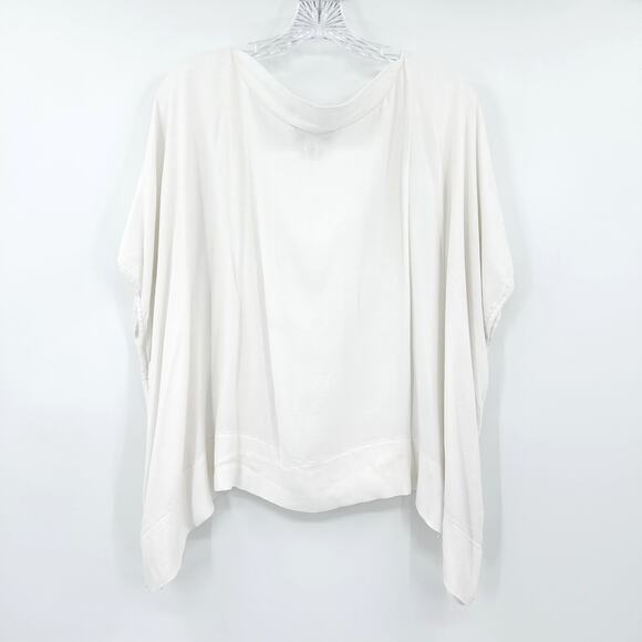 Diane von Furstenberg DVF New Hanky White Poncho Blouse Oversized Womens Sz S - Picture 7 of 10
